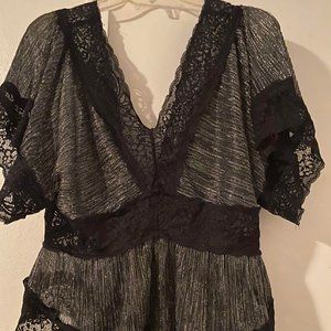 Forever 21 Black/Silver Dress Top